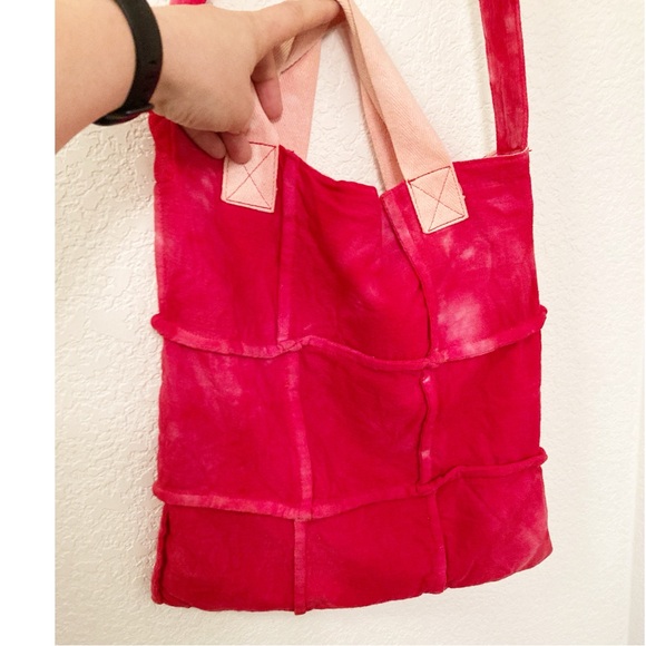 ✨RaRE COMME des GARÇONS tricot Dyed Wool 2 Ways Shoulder Tote Bag PINK - Picture 4 of 16